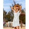 Ekouaer Womens Swimsuit Cover Up Swiss Dots Chiffon Bikini Beachwear Flowy Pom Pom Coverups(A-white)