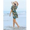 Ekouaer Womens Swimsuit Coverup Short Sleeve Beach Cover Up Dress V Neck Bikini Beachwear(Black Pineapples-01)