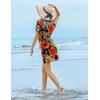 Ekouaer Womens Swimsuit Coverup Short Sleeve Beach Cover Up Dress V Neck Bikini Beachwear(Watercolor Daisy Flowers)