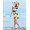 Ekouaer Womens Swimsuit Coverup Short Sleeve Beach Cover Up Dress V Neck Bikini Beachwear(White Leaf-01)