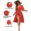 Ekouaer Women’s Swimwear Cover Ups Sexy Open Front Beach Bikini Swimsuit Kimono Cardigan Cover Up Long Flowy Beachwear(Z Red)