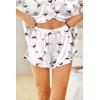 HOTOUCH Womens Satin Pajamas Set Button Down 2 Piece Silk Pjs Shorts Set Ruffle Lingerie Notch Collar Sleepwear(Wine Glass)