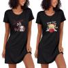 Ekouaer 2 Pack Nightgowns for Women Sleepshirt Short Sleeve Night Shirts Soft Sleep Dress Classic NightDress S-XXL(Black Teddy Bear)