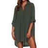 Ekouaer Beach Cover Ups for Women Bikini Swimsuit Coverup Beach Dress Shirt(Army Green)