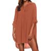 Ekouaer Beach Cover Ups for Women Bikini Swimsuit Coverup Beach Dress Shirt(Caramel)