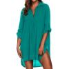 Ekouaer Beach Cover Ups for Women Bikini Swimsuit Coverup Beach Dress Shirt(Dark Cyan)