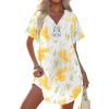 Ekouaer Swimsuit Cover Ups for Women Lace Crochet V-Neck Bikini Beach Coverups Dress for Swimwear Bathing Suit(Brigitte Floral)
