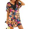 Ekouaer Swimsuit Cover Ups for Women Lace Crochet V-Neck Bikini Beach Coverups Dress for Swimwear Bathing Suit(Love Swirl Print)