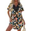 Ekouaer Swimsuit Cover Ups for Women Lace Crochet V-Neck Bikini Beach Coverups Dress for Swimwear Bathing Suit(Plumeria Print)