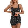 Ekouaer Womens Cami Pajama Set Sleeveless Racerback Tank Top Pjs Soft Sleepwear(Black Moon Star)
