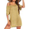 Ekouaer Women’s Swimsuit Beach Cover Up Short Sleeve Cover Ups for Swimwear Bathing Suit Coverups S-XXXL(Apricot)