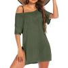 Ekouaer Women’s Swimsuit Beach Cover Up Short Sleeve Cover Ups for Swimwear Bathing Suit Coverups S-XXXL(Army Green)