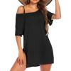 Ekouaer Women’s Swimsuit Beach Cover Up Short Sleeve Cover Ups for Swimwear Bathing Suit Coverups S-XXXL(Black)