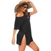 Ekouaer Women’s Swimsuit Beach Cover Up Short Sleeve Cover Ups for Swimwear Bathing Suit Coverups S-XXXL(Black California)