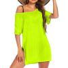 Ekouaer Women’s Swimsuit Beach Cover Up Short Sleeve Cover Ups for Swimwear Bathing Suit Coverups S-XXXL(Fluorescence Yellow)