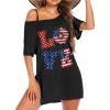 Ekouaer Women’s Swimsuit Beach Cover Up Short Sleeve Cover Ups for Swimwear Bathing Suit Coverups S-XXXL(National Flag Print)