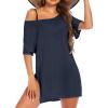 Ekouaer Women’s Swimsuit Beach Cover Up Short Sleeve Cover Ups for Swimwear Bathing Suit Coverups S-XXXL(Navy Blue)