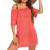 Ekouaer Women’s Swimsuit Beach Cover Up Short Sleeve Cover Ups for Swimwear Bathing Suit Coverups S-XXXL(Orange Pink)