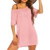 Ekouaer Women’s Swimsuit Beach Cover Up Short Sleeve Cover Ups for Swimwear Bathing Suit Coverups S-XXXL(Pink)