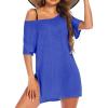 Ekouaer Women’s Swimsuit Beach Cover Up Short Sleeve Cover Ups for Swimwear Bathing Suit Coverups S-XXXL(Snorkel Blue)