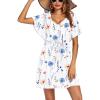 Ekouaer Womens Swimsuit Coverup Short Sleeve Beach Cover Up Dress V Neck Bikini Beachwear(White Floral-01)
