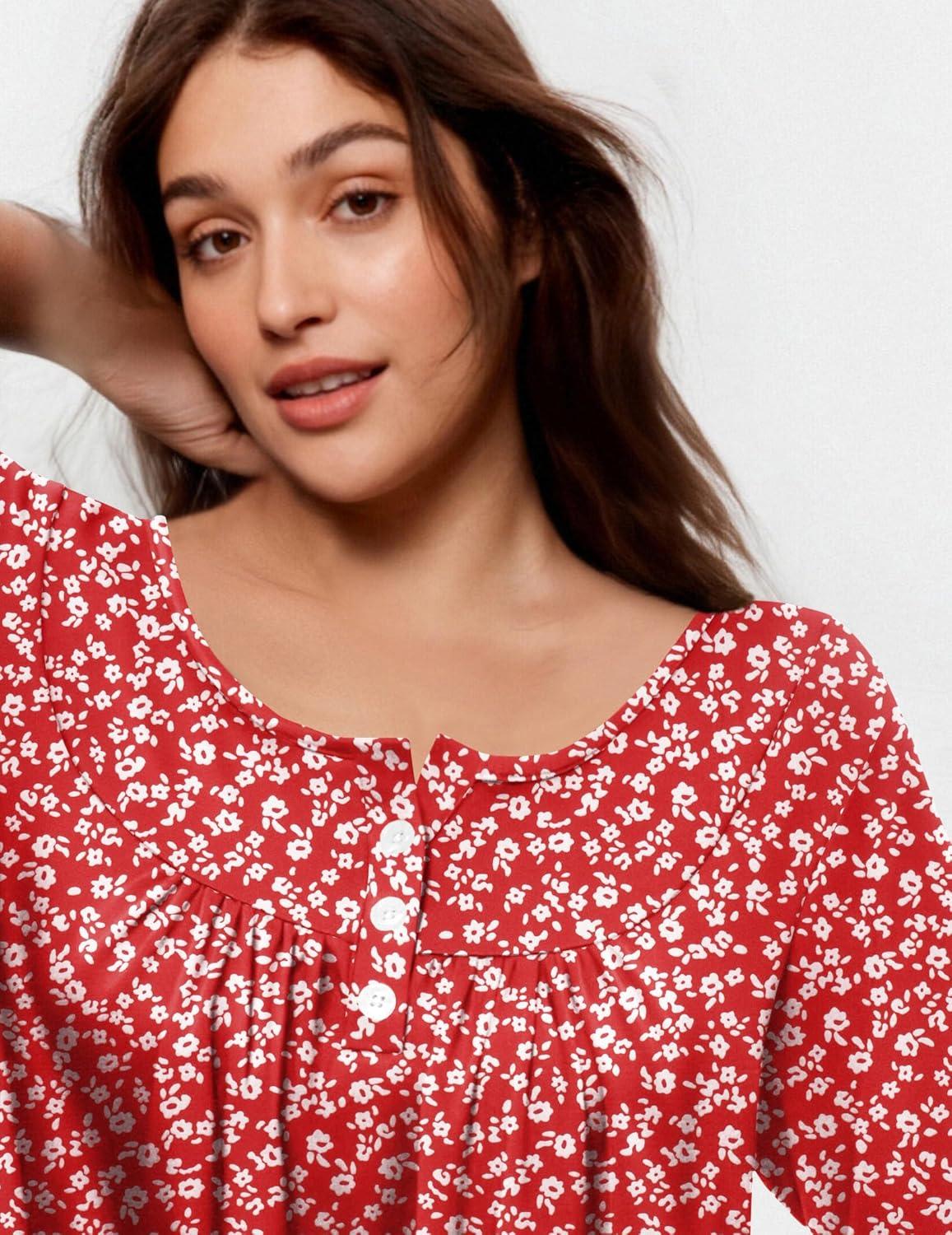 imageEkouaer Pajamas for Women Set Long Sleeve Sleepwear Top amp Pants Pjs Comfy 2 Piece Lounge Set with Pockets SXXLRed Floral