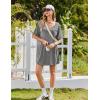 Ekouaer 2 Pack Nightgowns for Women Short Sleeve Sleepshirt V Neck Nightshirt Casual Print Sleepwear(Black/Medium Gray)