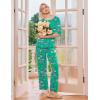 Ekouaer 2 Pack Womens Pajama Sets Short Sleeve Tops and Long Pants Casual Comfy Pjs Lounge Set with Pockets,S-XXL(Green Flamingo/Black Stars)
