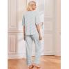 Ekouaer 2 Pack Womens Pajama Sets Short Sleeve Tops and Long Pants Casual Comfy Pjs Lounge Set with Pockets,S-XXL(Grey Striped/Black Stars)