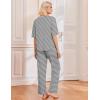 Ekouaer 2 Pack Womens Pajama Sets Short Sleeve Tops and Long Pants Casual Comfy Pjs Lounge Set with Pockets,S-XXL(Pink Dots/Black Striped)