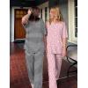 Ekouaer 2 Pack Womens Pajama Sets Short Sleeve Tops and Long Pants Casual Comfy Pjs Lounge Set with Pockets,S-XXL(Pink Dots/Black Striped)