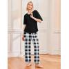 Ekouaer 2 Pack Womens Pajama Sets Short Sleeve Tops and Long Pants Casual Comfy Pjs Lounge Set with Pockets,S-XXL(Rose Plaid/Black Plaid)