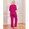 Ekouaer 2 Pack Womens Pajama Sets Short Sleeve Tops and Long Pants Casual Comfy Pjs Lounge Set with Pockets,S-XXL(Rose/Light Grey Stars)
