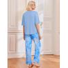 Ekouaer 2 Pack Womens Pajama Sets Short Sleeve Tops and Long Pants Casual Comfy Pjs Lounge Set with Pockets,S-XXL(Tie-dye Blue/Tie-dye Pink)