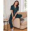 Ekouaer 2 Pack：Womens Pajamas Short Sleeve Pjs Notch Collar Button Up Loungewear Cozy Sleepwear Sets(Dark Grey_dark Green)