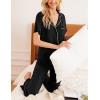 Ekouaer 2 Pack：Womens Pajamas Short Sleeve Pjs Notch Collar Button Up Loungewear Cozy Sleepwear Sets(Leopard Print_black)