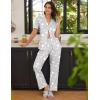 Ekouaer 2 Pack：Womens Pajamas Short Sleeve Pjs Notch Collar Button Up Loungewear Cozy Sleepwear Sets(Medium Gray_stars)