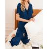 Ekouaer 2 Pack：Womens Pajamas Short Sleeve Pjs Notch Collar Button Up Loungewear Cozy Sleepwear Sets(Pink Stripe_navy Blue)