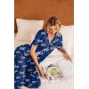 Ekouaer 2 Pack：Womens Pajamas Short Sleeve Pjs Notch Collar Button Up Loungewear Cozy Sleepwear Sets(Zebra_black)