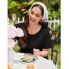 Ekouaer Cotton Nightgowns for Women Short Sleeve Sleep Shirts Pleated Night Shirts Soft Crew Neck Night Gown(Black)