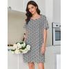 Ekouaer Cotton Nightgowns for Women Short Sleeve Sleep Shirts Pleated Night Shirts Soft Crew Neck Night Gown(Black Floral)