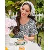 Ekouaer Cotton Nightgowns for Women Short Sleeve Sleep Shirts Pleated Night Shirts Soft Crew Neck Night Gown(Black Floral)