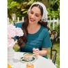Ekouaer Cotton Nightgowns for Women Short Sleeve Sleep Shirts Pleated Night Shirts Soft Crew Neck Night Gown(Blue Green)
