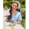Ekouaer Cotton Nightgowns for Women Short Sleeve Sleep Shirts Pleated Night Shirts Soft Crew Neck Night Gown(Blue Star Moon)