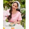 Ekouaer Cotton Nightgowns for Women Short Sleeve Sleep Shirts Pleated Night Shirts Soft Crew Neck Night Gown(Pink)