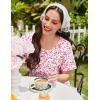 Ekouaer Cotton Nightgowns for Women Short Sleeve Sleep Shirts Pleated Night Shirts Soft Crew Neck Night Gown(Pink Floral)