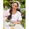 Ekouaer Cotton Nightgowns for Women Short Sleeve Sleep Shirts Pleated Night Shirts Soft Crew Neck Night Gown(White Flowers)