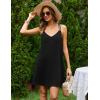 Ekouaer Cotton Nightgowns for Women Sleeveless Racerback Night Gown Spaghetti Strap Sleep Dress Chemise Sleepwear(Black)