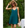 Ekouaer Cotton Nightgowns for Women Sleeveless Racerback Night Gown Spaghetti Strap Sleep Dress Chemise Sleepwear(Blue Green)