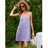 Ekouaer Cotton Nightgowns for Women Sleeveless Racerback Night Gown Spaghetti Strap Sleep Dress Chemise Sleepwear(Purple Floral)